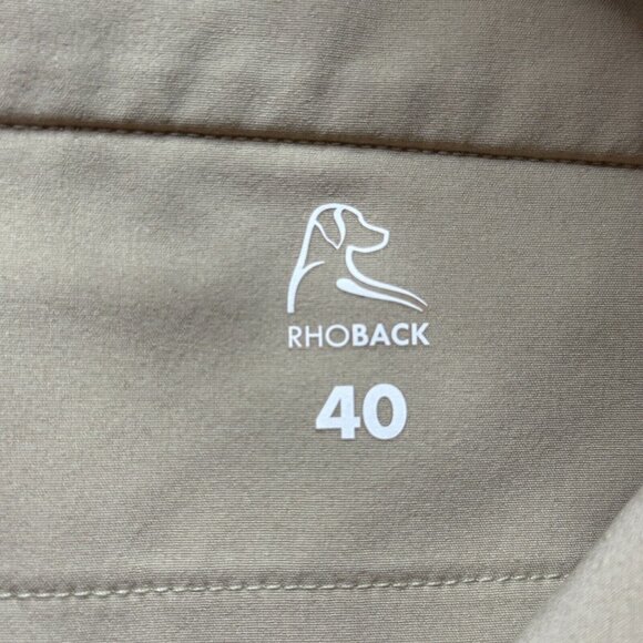 Rhoback Shorts Men 40 Beige Khaki Performance Lined 8" Flat Front Chino - Picture 6 of 16
